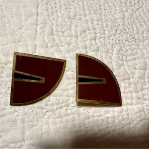 Vintage Elegant Brown and Gold Earrings